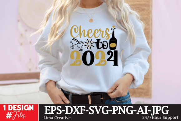 Cheers to 2024 SVG: Graphics for T-Shirt Designs