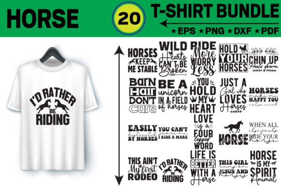 Horse T-shirt Design Bundle Graphics & Designs