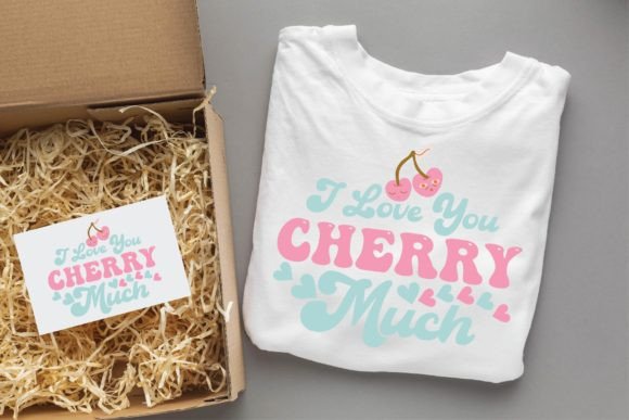 I Love You Cherry Much Groovy Graphics for T-Shirt Designs