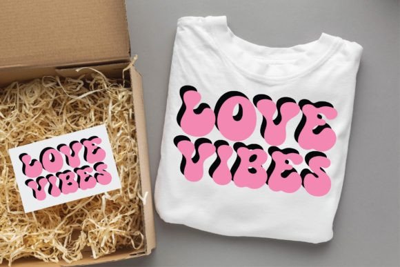Love Vibes Valentine Groovy Svg Design Graphics