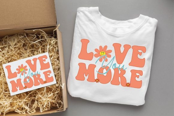 Love You More Valentine Groovy Svg Graphics