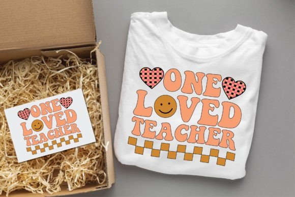 One Loved Teacher Valentine Groovy Svg Graphics